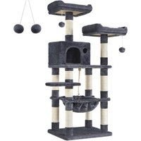 FEANDREA Kratzbaum 143cm hellgrau dunkelgrau