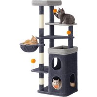 FEANDREA Kratzbaum zweistöckige Katzenhöhlen dunkelgrau