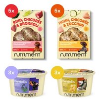 Nutriment Frischemenü Rind & Huhn 10x400g mit Hundeeis 6x90ml