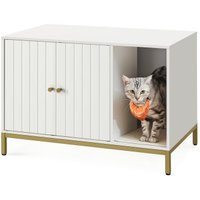 FEANDREA Katzenklo-Schrank Katzenhaus mit Kratzmatte weiß