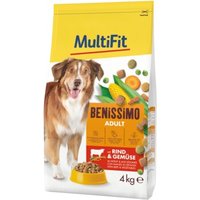 MultiFit Benissimo Trockenfutter Hund Adult, mit Rind & Gemüse 4 kg