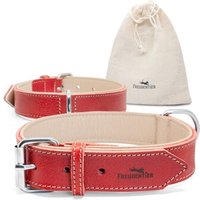 Freudentier gefüttertes Halsband aus Leder rot 33,5 cm, 2 cm