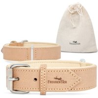 Freudentier gefüttertes Halsband aus Leder sand 61,5 cm, 3,5 cm
