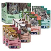 BOZITA Nassfutter Katze Adult Häppchen in Gelee mit Fisch und Fleisch Multibox 12x85 g
