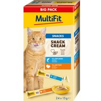 MultiFit SnackCream Katze 24 x 15 g Big Pack 2 Sorten Lamm und Pute