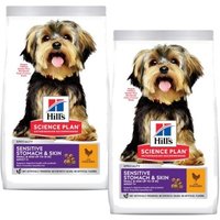 Hill's Science Sensitive & Skin für kleine Hunde 2x1,5 kg