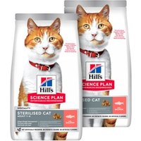 Hill's Science Plan Trockenfutter Katze Adult, Sterilised Lachs 2x7 kg