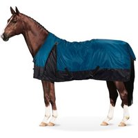 Equinate Regendecke Diamond mit erweiterter Schulterfreiheit und Fleeceinnenfutter petrol 1,45 m