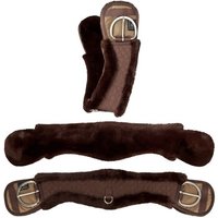 Equinate Western Mondgurt anatomisch mit synthetischem Lammfell braun 85 cm
