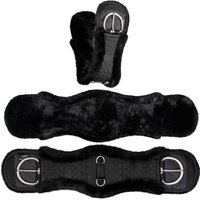 Equinate Westerngurt Classical anatomisch mit synthetischem Lammfell schwarz 85 cm