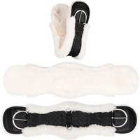 Equinate Westerngurt Classical anatomisch mit synthetischem Lammfell naturfarben 80 cm