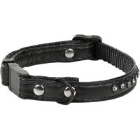 MORE Katzenhalsband Strass schwarz