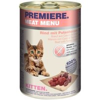 PREMIERE Meat Menu Kitten Rind und Putenherzen 12x400 g