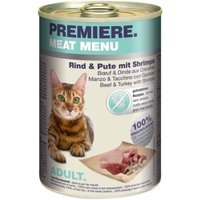 PREMIERE Meat Menu Adult Rind mit Pute und Shrimps 12x400 g