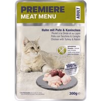 PREMIERE Meat Menu Nassfutter Katze, Adult, Huhn, Pute und Kaninchen 6x300 g