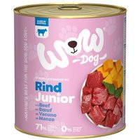 WOW Nassfutter Hund, Junior 6x800 g Rind mit Huhn