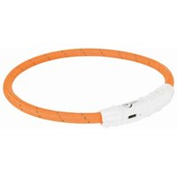 Trixie Flash Leuchtring USB, Nylon orange M-L