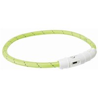Trixie Flash Leuchtring USB, Nylon grün L-XL