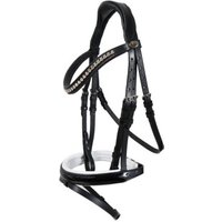 Hans Melzer Horse Equipment Hans Melzer Trense Wiesbaden schwarz/silber weiß unterlegt LACK WB (Warmblut)
