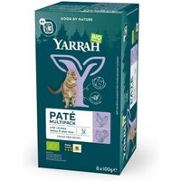 Yarrah Bio Nassfutter Katze Schalen Multipack Pastete Huhn & Truthahn 8x100 g