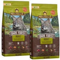WOLFSBLUT Dark Forest Hund Trockenfutter, Adult Wild und Süßkartoffel 2x12,5 kg