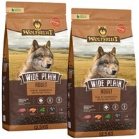 WOLFSBLUT Wide Plain Hund Trockenfutter, Adult 2x12,5 kg