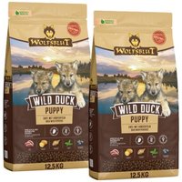 WOLFSBLUT Trockenfutter Hund Junior Wild Duck 2x12,5 kg