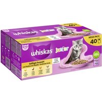 Whiskas Portionsbeutel Multipack Mega Pack Junior Geflügel Auswahl in Gelee 40x85 g