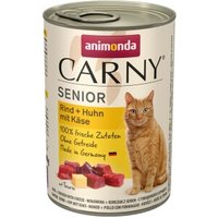 animonda Carny Nassfutter Katze Senior 6x400 g Rind und Huhn mit Käse