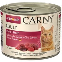 animonda Carny Nassfutter Katze Adult Rind und Herz 6x200 g