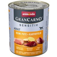 animonda GranCarno Sensitiv Nassfutter Hund Adult, Pute und Kartoffel 6x800 g