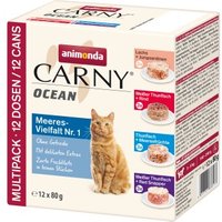 animonda Carny Nassfutter Katze Adult, Ocean Meeresvielfalt 12x80 g Mixpaket 1