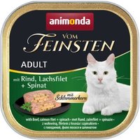 animonda Vom Feinsten Adult mit Schlemmerkern 32x100g Rind, Lachsfilet und Spinat