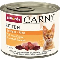 animonda Carny Nassfutter Katze Kitten Geflügel und Rind 24x200 g