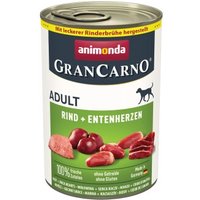 animonda GranCarno Original Nassfutter Hund Adult, Rind und Entenherzen 12x400 g