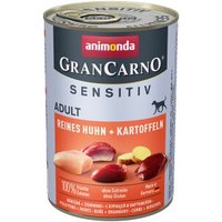animonda GranCarno Sensitiv Nassfutter Hund Adult, Huhn und Kartoffel 12x400 g