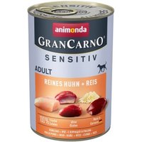 animonda GranCarno Sensitiv Nassfutter Hund Adult, Huhn und Reis 12x400 g
