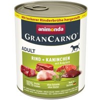 animonda GranCarno Original Nassfutter Hund Adult, Rind und Kaninchen mit Kräutern 6x800 g