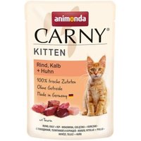 animonda Carny Nassfutter Katze Kitten Rind, Kalb und Huhn 24x85 g