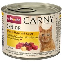 animonda Carny Nassfutter Katze Senior Rind und Huhn mit Käse 6x200 g