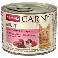animonda Carny Nassfutter Katze Adult Rind, Pute und Shrimps 12x200 g