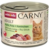 animonda Carny Nassfutter Katze Adult Huhn, Pute und Kaninchen 6x200 g