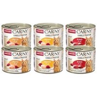 animonda Carny Nassfutter Katze Adult, Mixpaket Single Protein 6x200 g