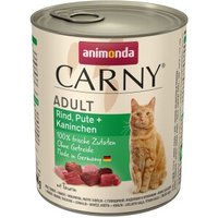 animonda Carny Nassfutter Katze Adult Rind, Pute und Kaninchen 24x800 g