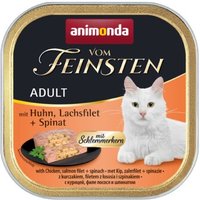 animonda Vom Feinsten Adult mit Schlemmerkern 32x100g Huhn, Lachsfilet und Spinat