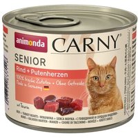 animonda Carny Nassfutter Katze Senior Rind und Putenherzen 24x200 g