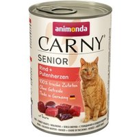 animonda Carny Nassfutter Katze Senior 6x400 g Rind und Putenherzen
