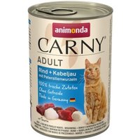animonda Carny Nassfutter Katze Adult 6x400 g Rind, Kabeljau und Petersilienwurzeln