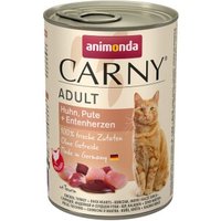 animonda Carny Nassfutter Katze Adult 6x400 g Huhn, Pute und Entenherzen
