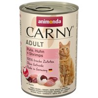 animonda Carny Nassfutter Katze Adult 6x400 g Pute, Huhn und Shrimps